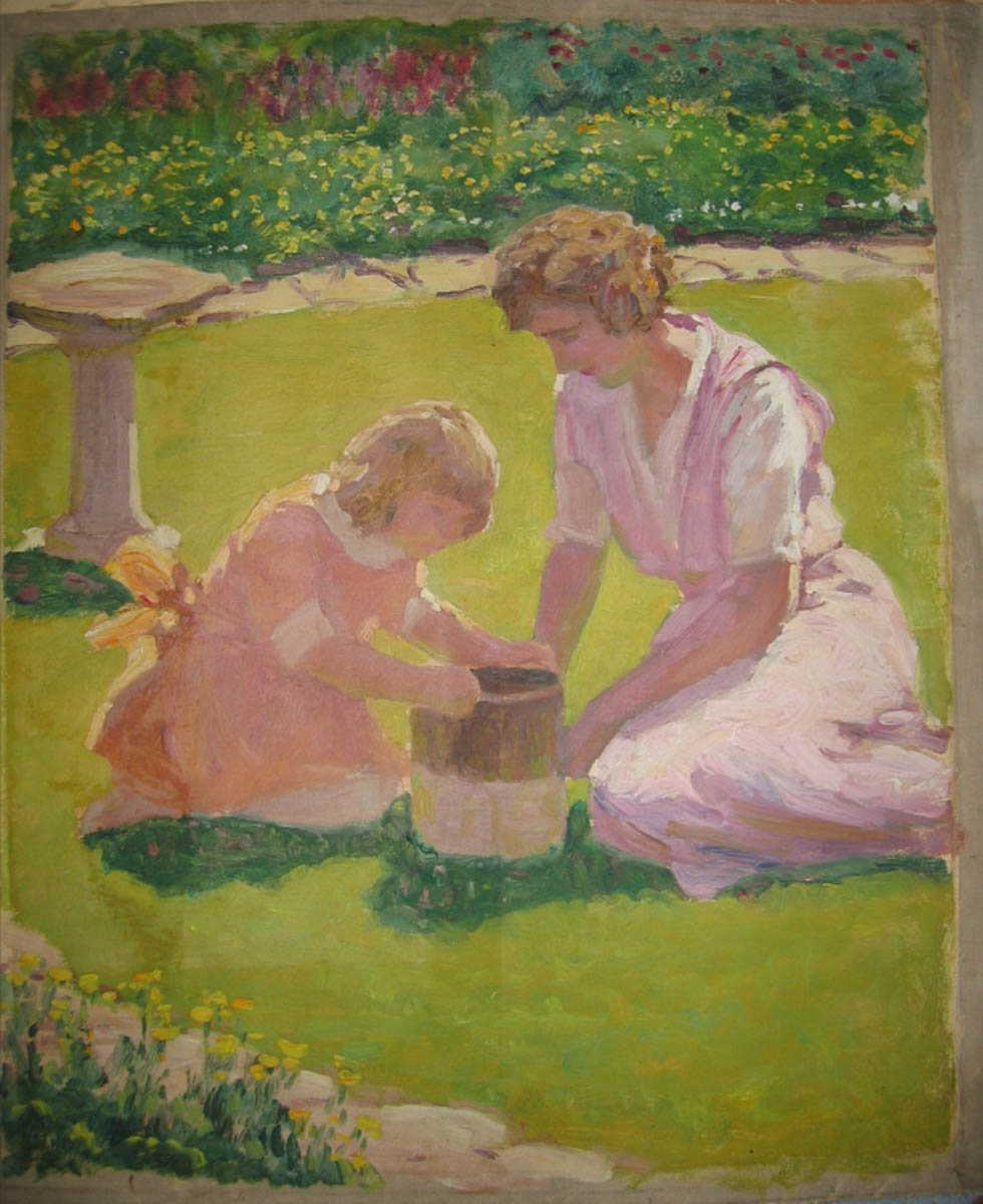Untitled [Family Portrait]--Woman and Girl in Garden
