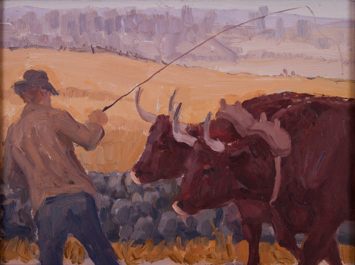 Farmer and Pair of Oxen