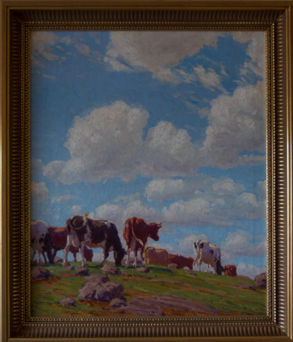 Untitled [Cows against large sky]