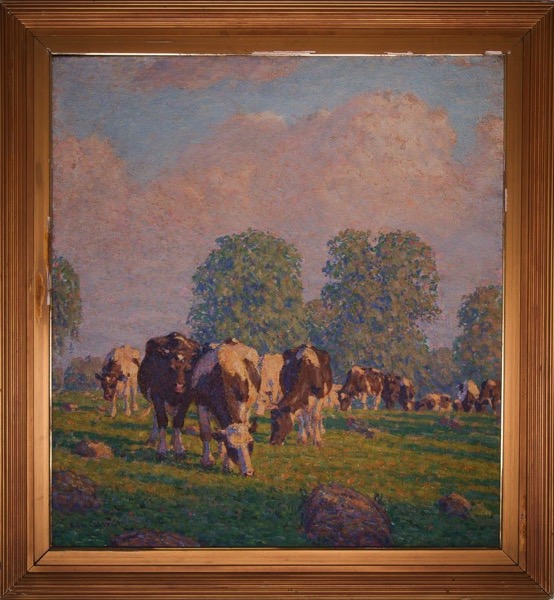 Untitled [Holsteins on a hill]